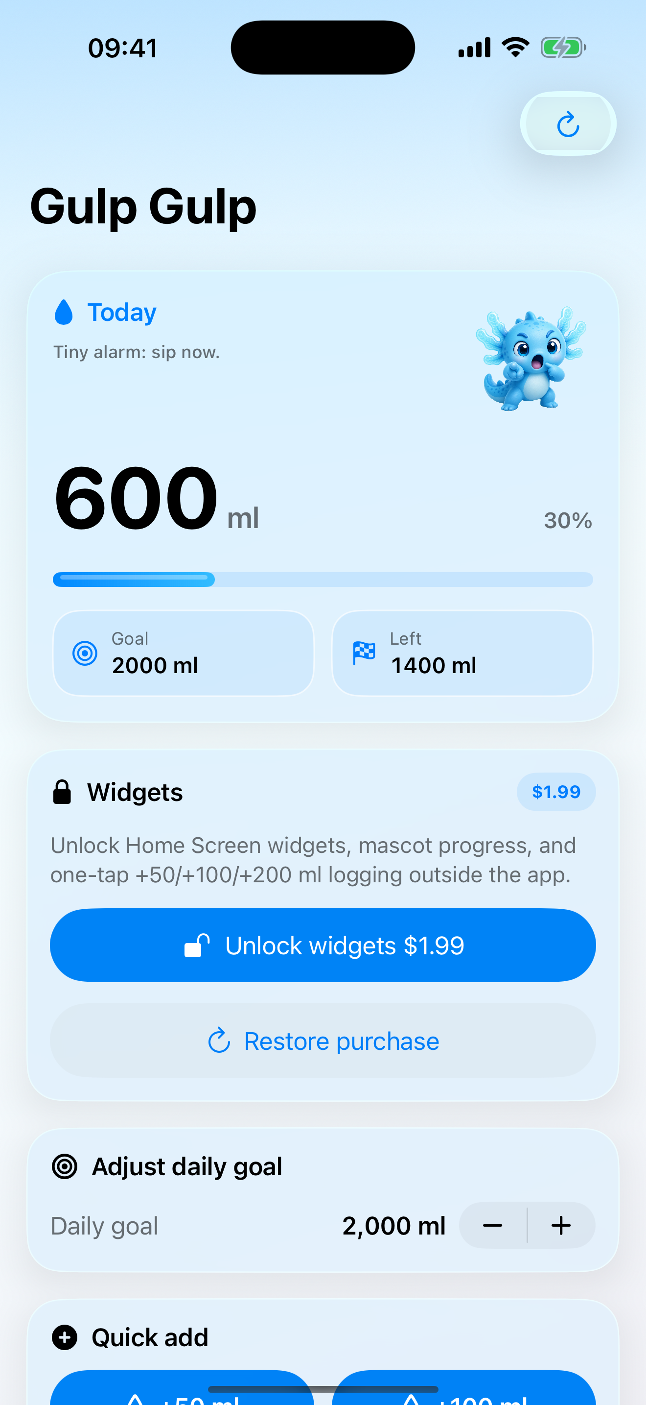 GulpGulp hydration progress screen